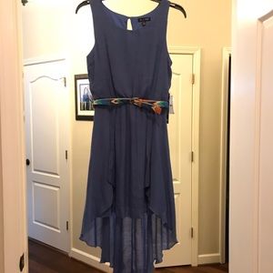 NWT As U Wish blue periwinkle hi low dress